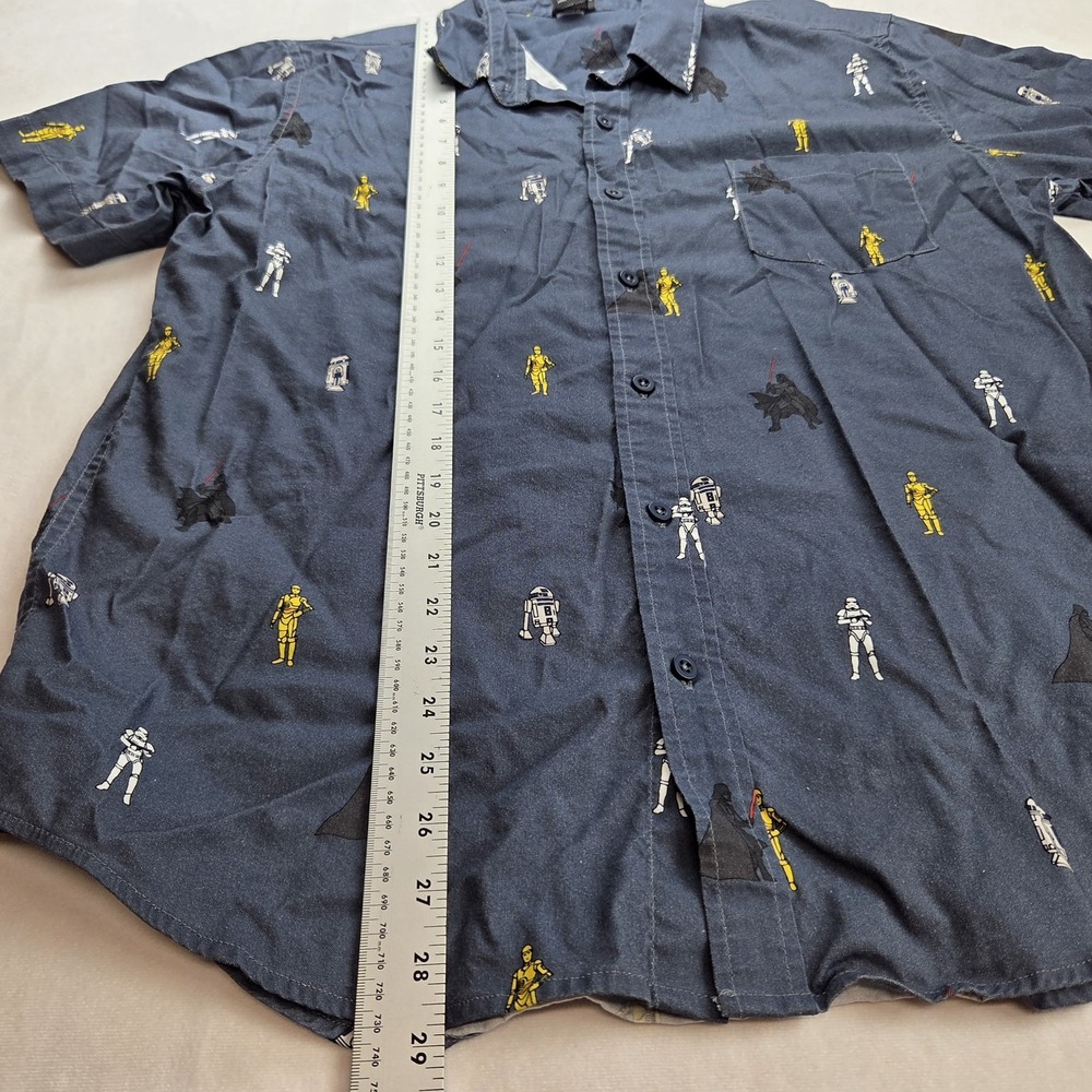 Our Universe Star Wars Mens Button-Down Shirt L Blue Character Print - Picture 3 of 12